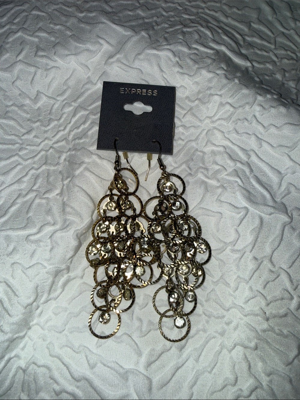 Express Gold Multi-Ring Cascade Earrings